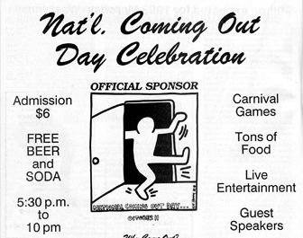 Flyer of first NCOD celebration at Sunset Park - 1991